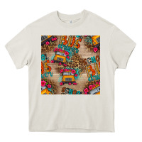 Cream school bus driver and flower seamless patterns Heavy Core Tee - BundleAndBundleShop