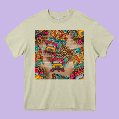 School Bus Driver And Flower Seamless Patterns Heavy Core Tee Designed By Bundleandbundleshop