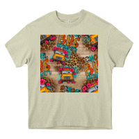 Mossy school bus driver and flower seamless patterns Heavy Core Tee - BundleAndBundleShop