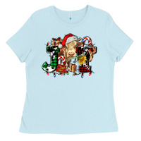 Joy And Cow Christmas Candies And Letters Ladies Tee | Teevron