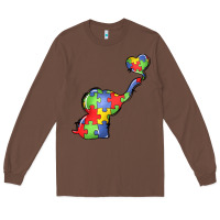 Chestnut autism awareness elephant Long Sleeve Tee - LillyAllenDesigns