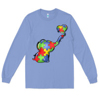 Colony Blue autism awareness elephant Long Sleeve Tee - LillyAllenDesigns