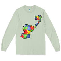 Matcha autism awareness elephant Long Sleeve Tee - LillyAllenDesigns