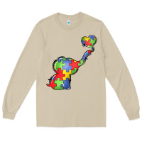 Mushroom autism awareness elephant Long Sleeve Tee - LillyAllenDesigns