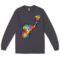 Smoke autism awareness elephant Long Sleeve Tee - LillyAllenDesigns