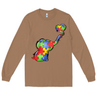 Toasted Coconut autism awareness elephant Long Sleeve Tee - LillyAllenDesigns