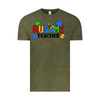 Vintage Olive ausome teacher Vintage Tee - MaliasSmallBusiness