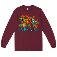 Burgundy T- Rex Tis The Season Long Sleeve Tee - RanaPortraitStore