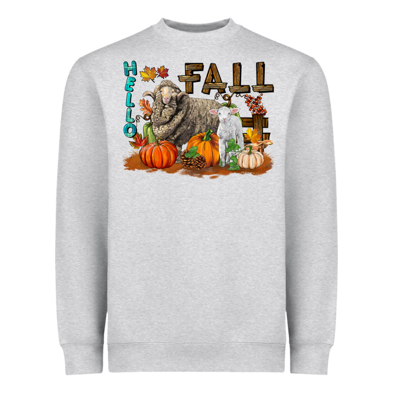 Hello Fall Merino Wool Sheep Heavyweight Sweatshirt by LillyAllenDesigns | Teevron