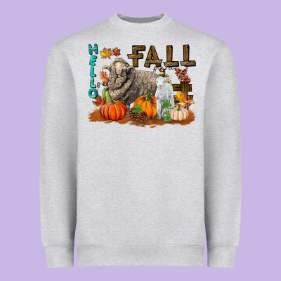 Hello Fall Merino Wool Sheep Heavyweight Sweatshirt Designed By Lillyallendesigns