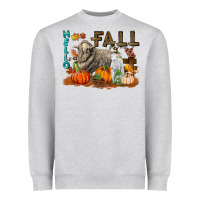 Heather Grey Hello Fall Merino Wool Sheep Heavyweight Sweatshirt - LillyAllenDesigns