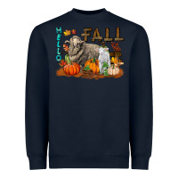 Navy Hello Fall Merino Wool Sheep Heavyweight Sweatshirt - LillyAllenDesigns