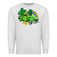 Oatmeal Heather western truck St. Patrick's Day Premium Sweatshirt - HowdyJamesFarm