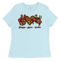 Baby Blue peace love rodeo Ladies Tee - JahusDesignShop