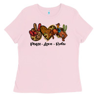 Bubblegum Pink peace love rodeo Ladies Tee - JahusDesignShop
