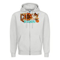 Dove Grey Cozy season Thanksgiving Zipper Hoodie - NancyCooperArtShop