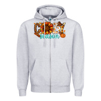 Heather Grey Cozy season Thanksgiving Zipper Hoodie - NancyCooperArtShop