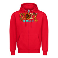 Red Cozy season Thanksgiving Zipper Hoodie - NancyCooperArtShop