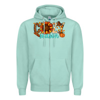 Seafoam Cozy season Thanksgiving Zipper Hoodie - NancyCooperArtShop