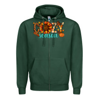 Sports Green Cozy season Thanksgiving Zipper Hoodie - NancyCooperArtShop