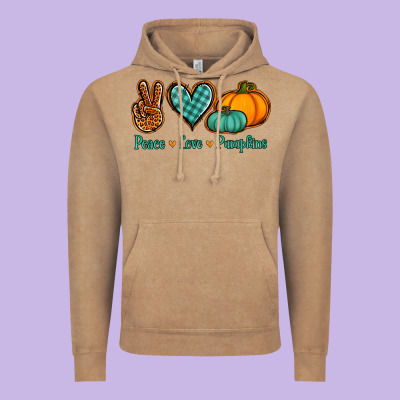 Peace Love Pumpkins Vintage Hoodie Designed By Nancycooperartshop