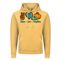Vintage Mustard Peace love pumpkins Vintage Hoodie - NancyCooperArtShop