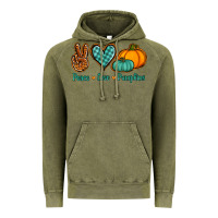 Vintage Olive Peace love pumpkins Vintage Hoodie - NancyCooperArtShop