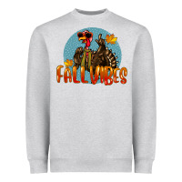 Heather Grey Fall Vibes Turkey Heavyweight Sweatshirt - LillyAllenDesigns