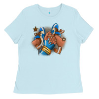Football Afro Girl Sneakers Ladies Tee | Teevron