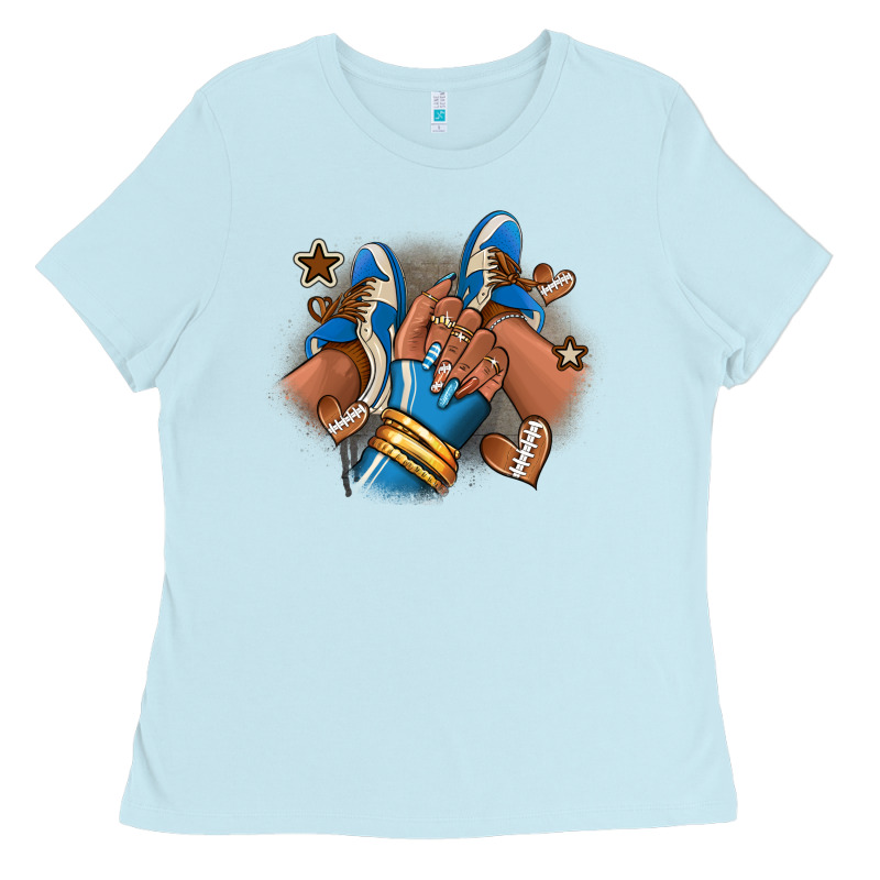 Football Afro Girl Sneakers Ladies Tee by RanaPortraitStore | Teevron