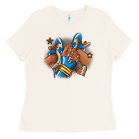 Bone Football afro girl sneakers Ladies Tee - RanaPortraitStore