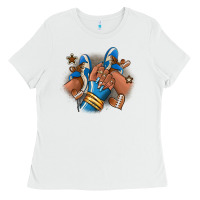 White Football afro girl sneakers Ladies Tee - RanaPortraitStore