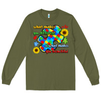 Army Green what makes you different is what makes  you beauti Long Sleeve Tee - LillyAllenDesigns