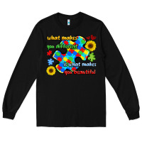 Black what makes you different is what makes  you beauti Long Sleeve Tee - LillyAllenDesigns