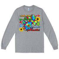 Heather Grey what makes you different is what makes  you beauti Long Sleeve Tee - LillyAllenDesigns