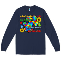 Navy what makes you different is what makes  you beauti Long Sleeve Tee - LillyAllenDesigns