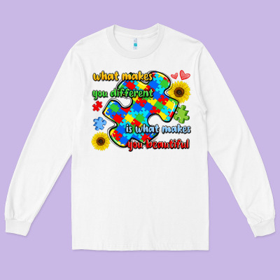What Makes You Different Is What Makes  You Beauti Long Sleeve Tee Designed By Lillyallendesigns