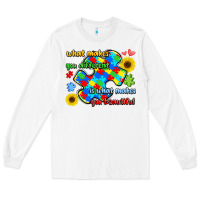 White what makes you different is what makes  you beauti Long Sleeve Tee - LillyAllenDesigns