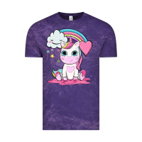 Cloud Purple cute unicorn and rainbow Vintage Tee - NancyCooperArtShop