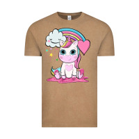 Vintage Coffee cute unicorn and rainbow Vintage Tee - NancyCooperArtShop
