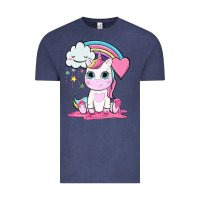 Vintage Denim cute unicorn and rainbow Vintage Tee - NancyCooperArtShop