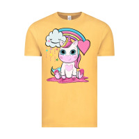Vintage Mustard cute unicorn and rainbow Vintage Tee - NancyCooperArtShop