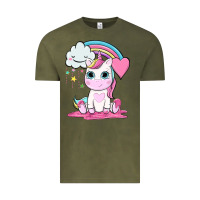 Vintage Olive cute unicorn and rainbow Vintage Tee - NancyCooperArtShop