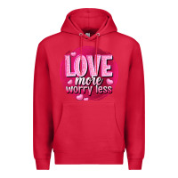 Cardinal Love more worry less Valentine's Day Premium Hoodie - HowdyJamesFarm