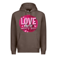 Coffee Love more worry less Valentine's Day Premium Hoodie - HowdyJamesFarm