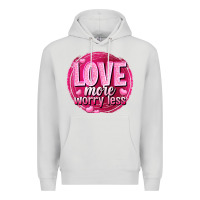 Dove Grey Love more worry less Valentine's Day Premium Hoodie - HowdyJamesFarm