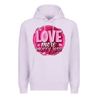 Lilac Love more worry less Valentine's Day Premium Hoodie - HowdyJamesFarm
