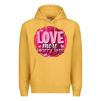 Mustard Love more worry less Valentine's Day Premium Hoodie - HowdyJamesFarm