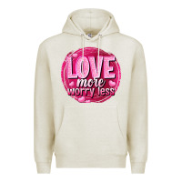 Oatmeal Heather Love more worry less Valentine's Day Premium Hoodie - HowdyJamesFarm