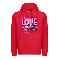 Red Love more worry less Valentine's Day Premium Hoodie - HowdyJamesFarm